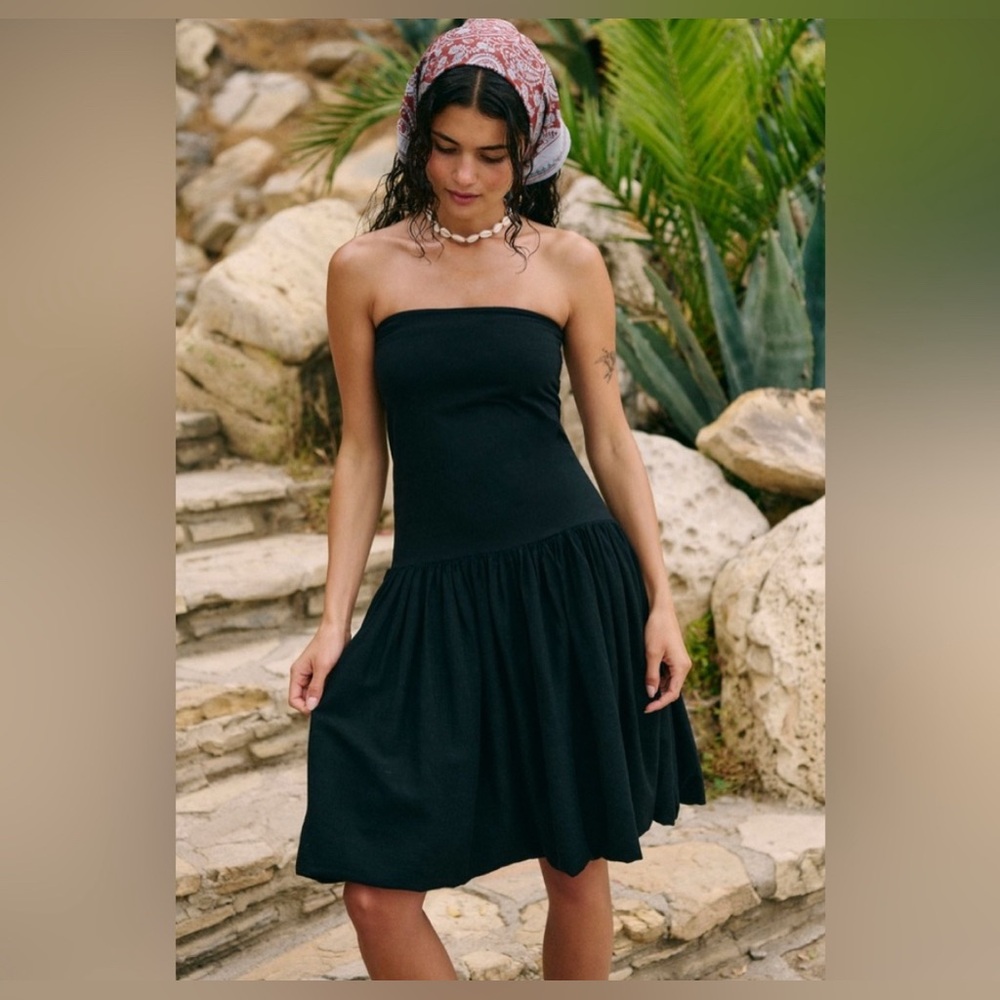 Free People Strapless Black Sundress